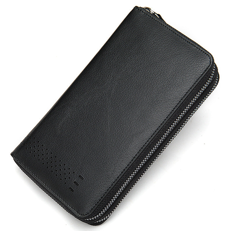 Men's long wallet made of genuine cowhide leather Korean fashion business clutch bag men's wallet card bag