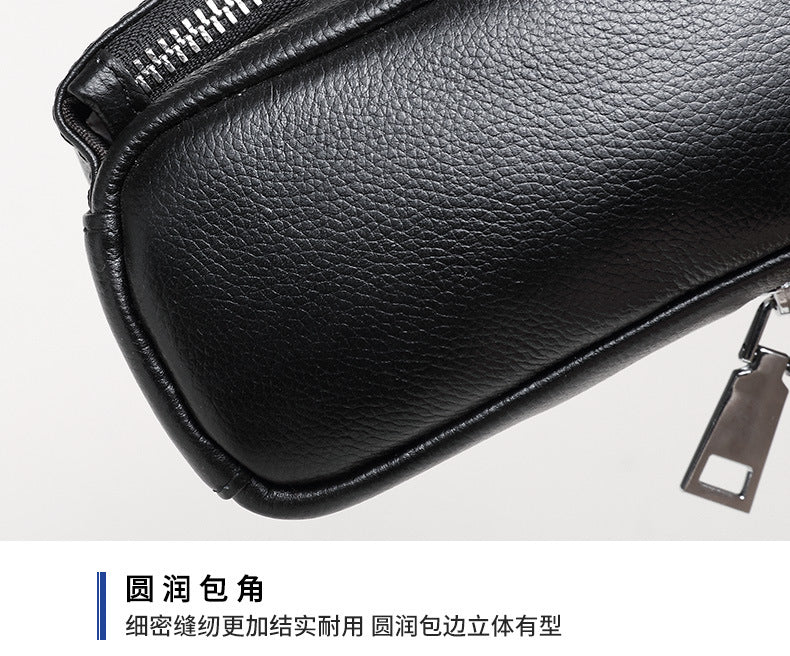 Men's Shoulder Bag Cowhide Genuine Leather Korean Fashion Casual Crossbody Bag