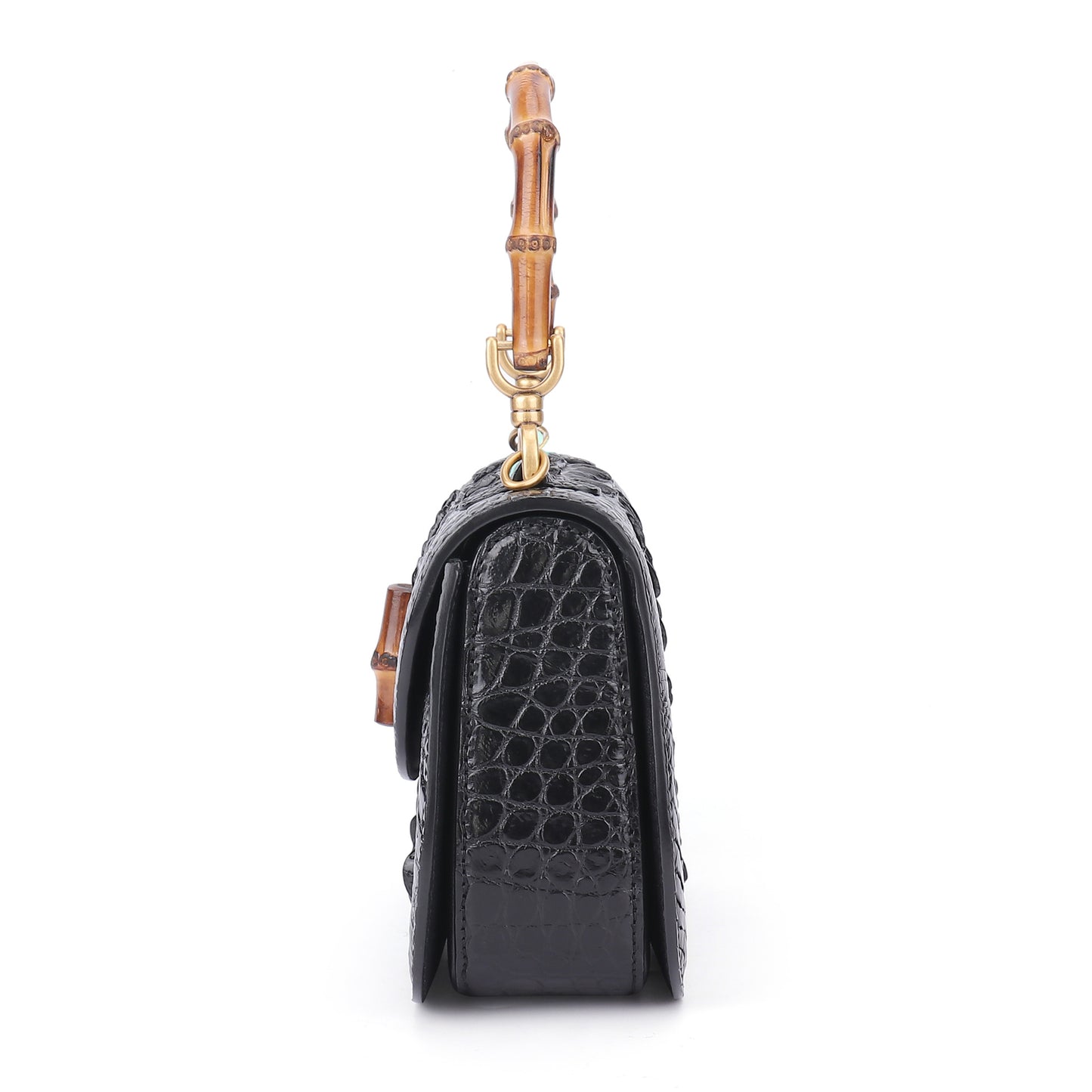 Crocodile leather women bag casual trend bamboo section bag shoulder bag handbag high quality