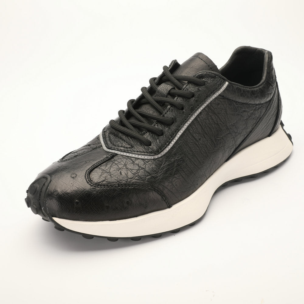 Ostrich leather men's shoes genuine leather wear-resistant anti-slip fashion sports casual shoes