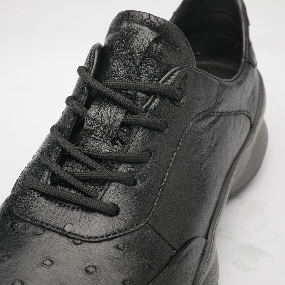 Ostrich skin genuine leather men's shoes rubber sole fashion business sports casual shoes men shoes