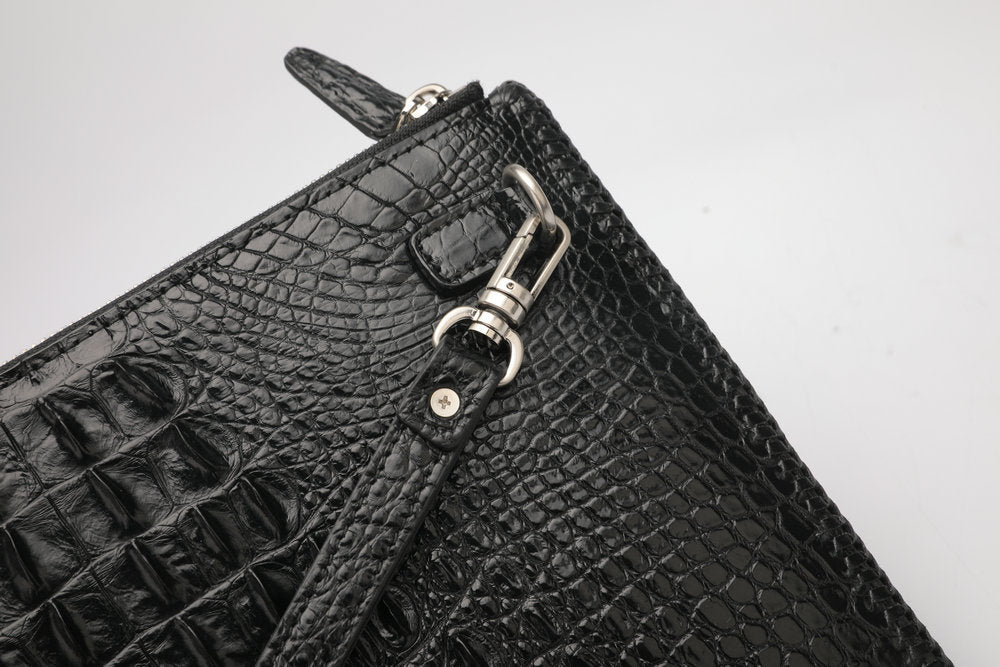 Crocodile Skin Genuine Leather Men's Handbag with Crocodile Claw High Quality Business Casual Men's Bag