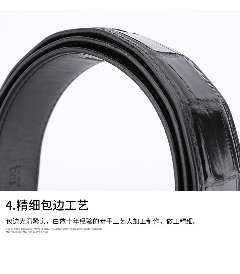 Siamese Crocodile Skin Men's Belt Automatic Buckle Business Casual Genuine Leather Belt