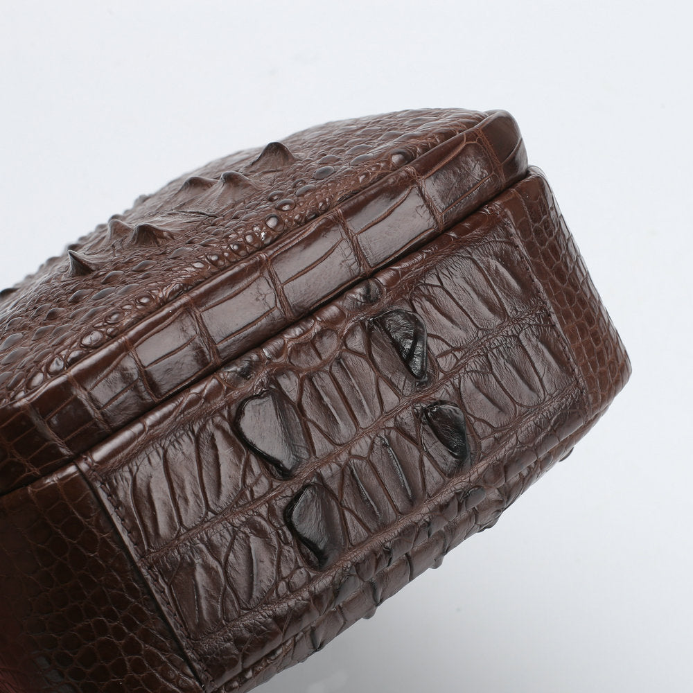 Men's Bust Bag Crocodile Skin Genuine Leather Large Capacity Outdoor Sports Backpack Casual Fashion Waist Pouch