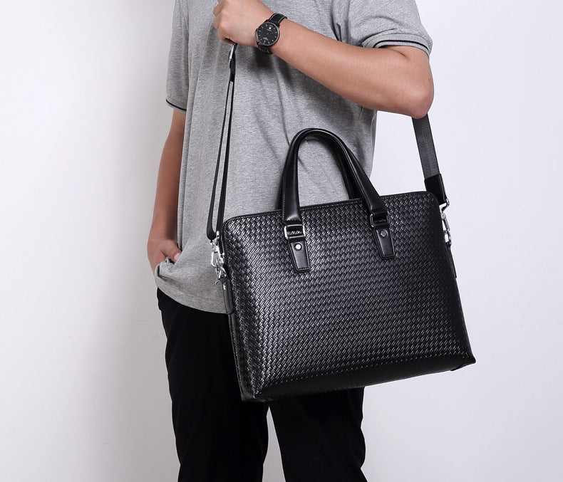 Men's handbag, handbag, genuine cowhide leather, large capacity, business computer bag, men's briefcase shoulder bag