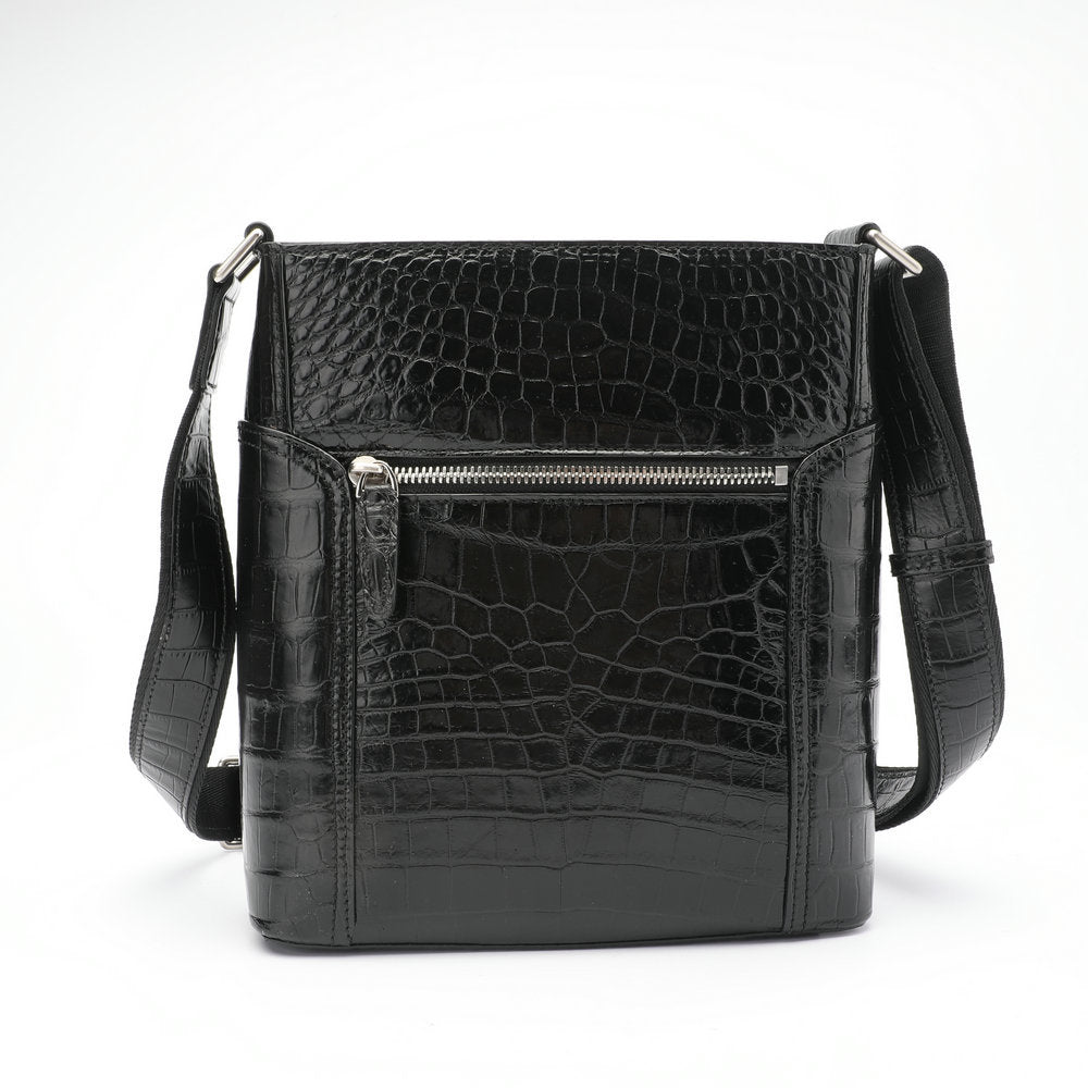 Men's Shoulder Bag Crocodile Skin Genuine Leather Business Casual Outdoor Office Crossbody Bag