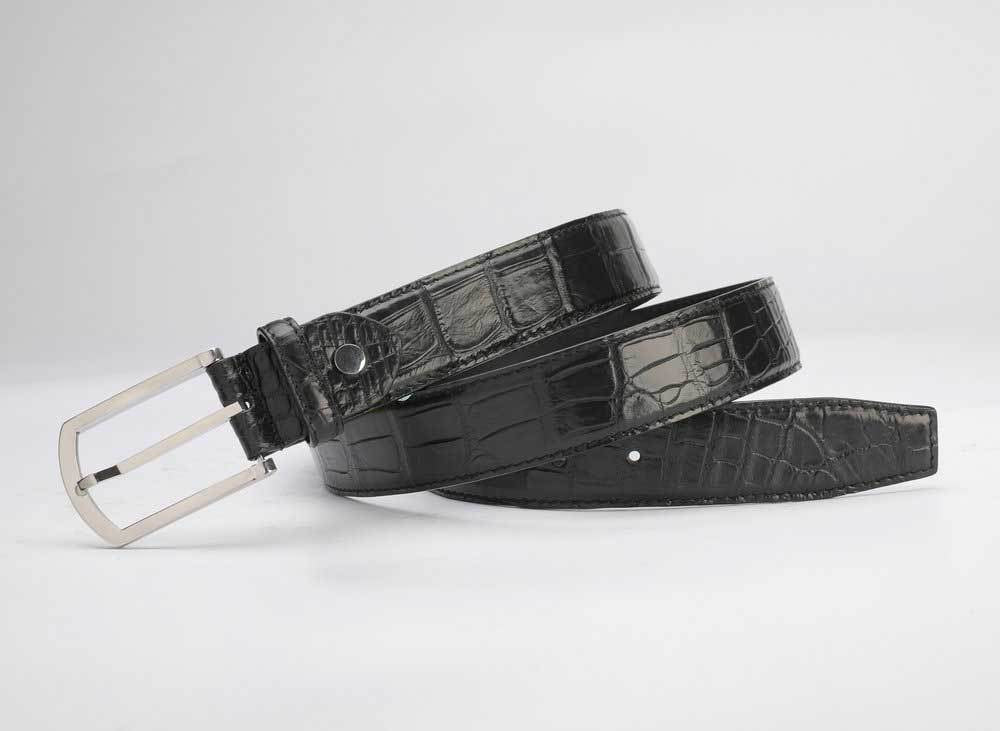 Crocodile skin belt genuine leather unisex 3.4cm casual belt