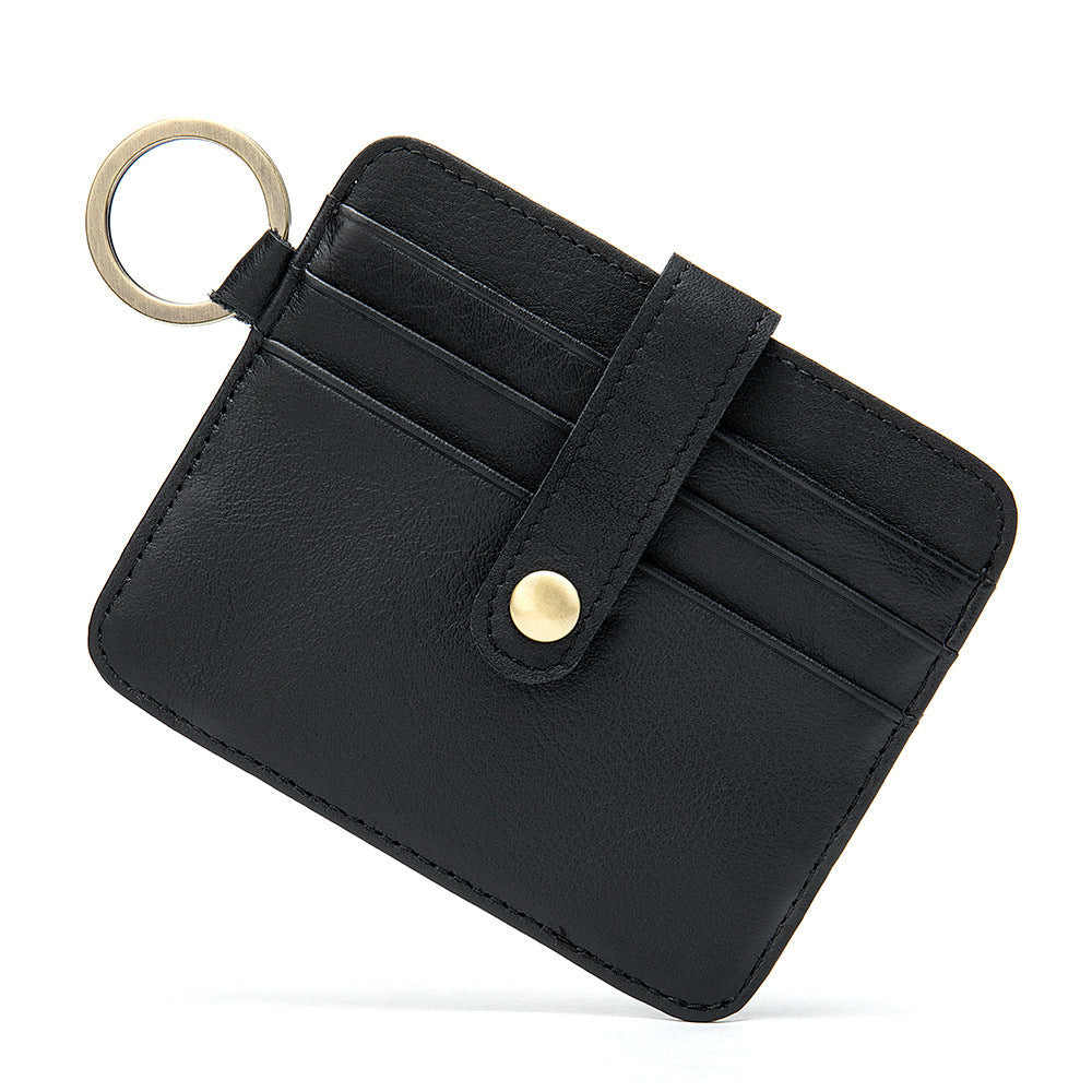 Men's wallet cowhide thin coin card holder casual card bag for men