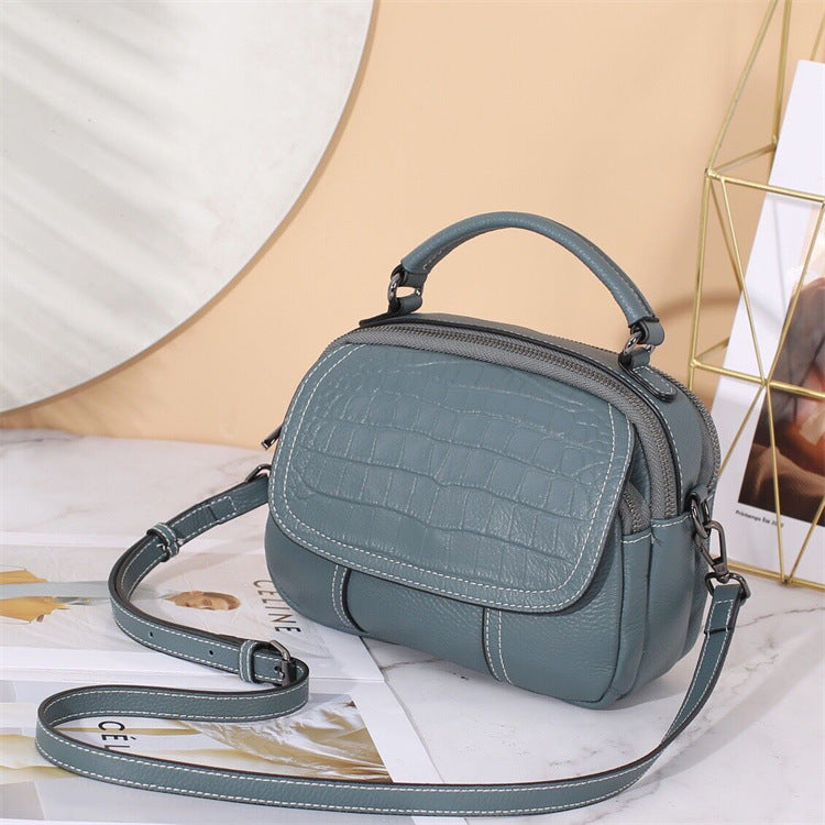 Genuine Leather Women's Shoulder Bag Cowhide Shoulder Bag Women's Bag Stylish Crossbody Bag