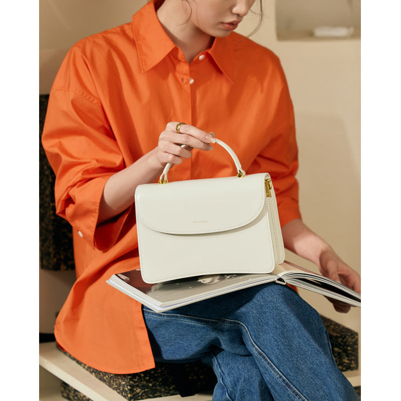 Women's Handbag Small Rectangular Shoulder Bag Female Luxury Genuine Leather Temperament Fashion High Quality