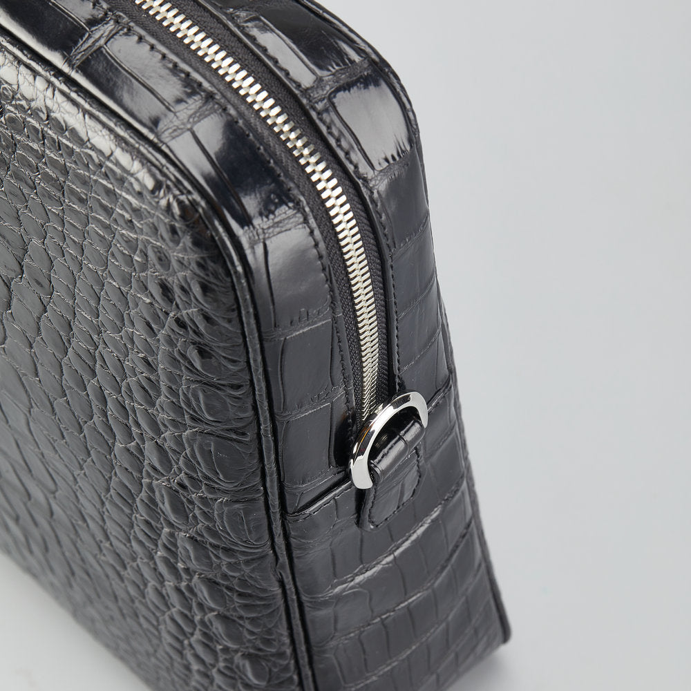 Siamese Crocodile Skin Genuine Leather Men's Briefcase Handbag Casual Business Trip Commuting Business Bag Office Bag File Bag Handbag