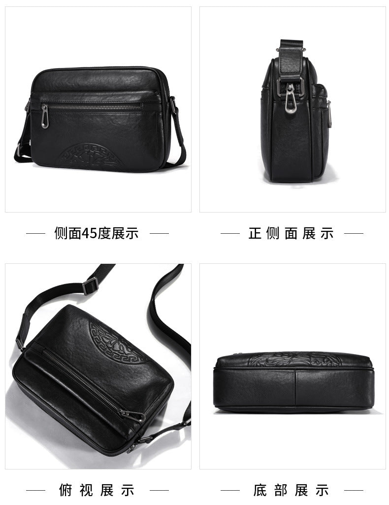 Men's Crossbody Bag Genuine Leather Cowhide Fashion Business Casual Shoulder Bag