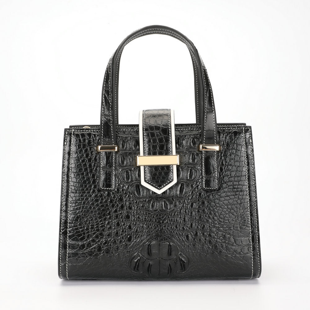 Women's Leather Tote Bag Goes with Anything Siamese Crocodile Skin Shoulder Bag 2way Bag