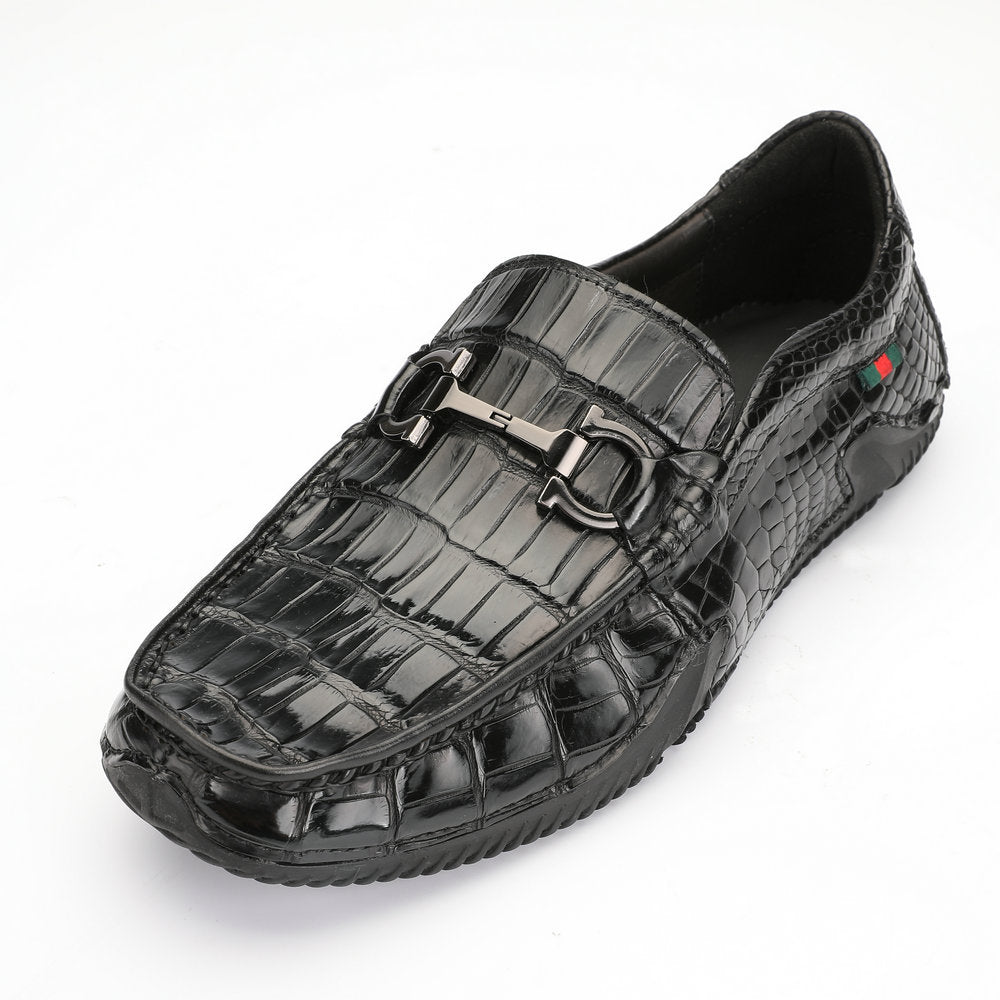 Crocodile Belly Skin Genuine Leather Men's Leather Shoes Moccasins Casual Loafers Shoes