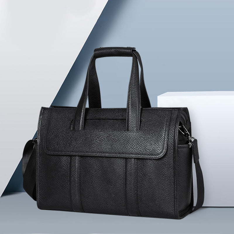 Men's briefcase genuine cowhide leather handbag computer bag business large capacity handbag