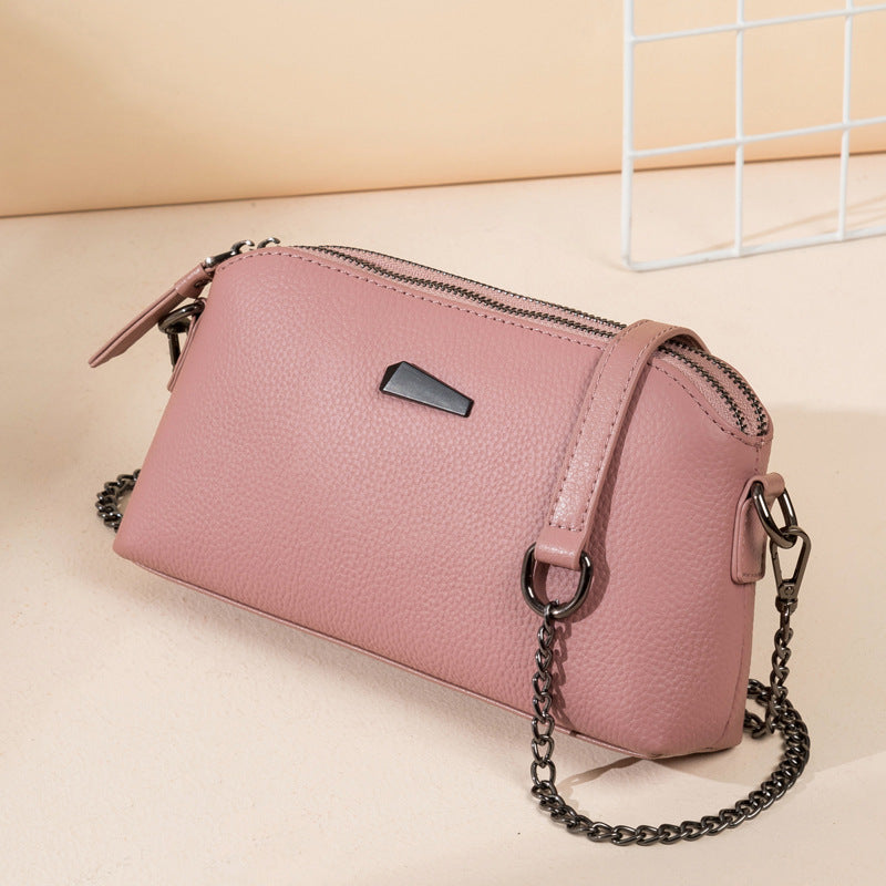 Cowhide Chain Bag Genuine Leather Women's Bag Crossbody Bag Clutch Bag Women's Shoulder Bag Goes with Anything