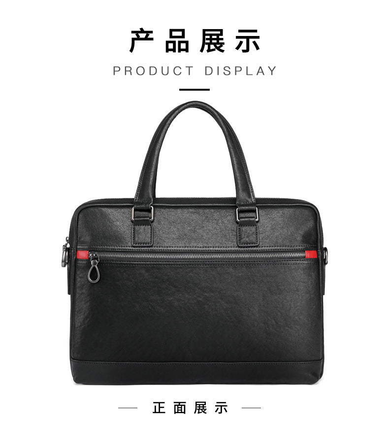 Men's Briefcase Handbag Genuine Cowhide Leather Business Casual Crossbody Bag