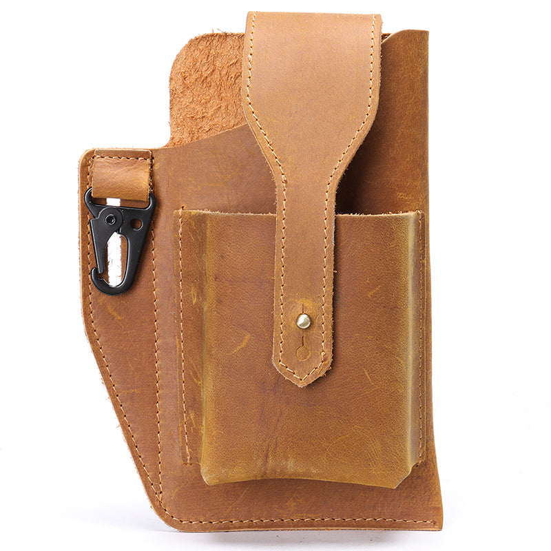 Men's waist bag cowhide sports lock bag for men