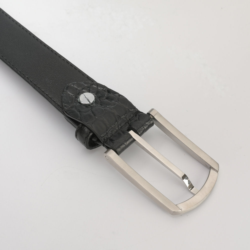 Crocodile skin belt genuine leather unisex 3.4cm casual belt