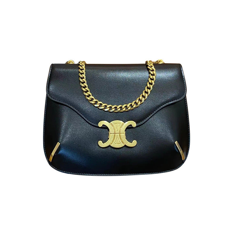 Genuine leather chain bag armpit bag cowhide ladies large capacity shoulder bag fashion