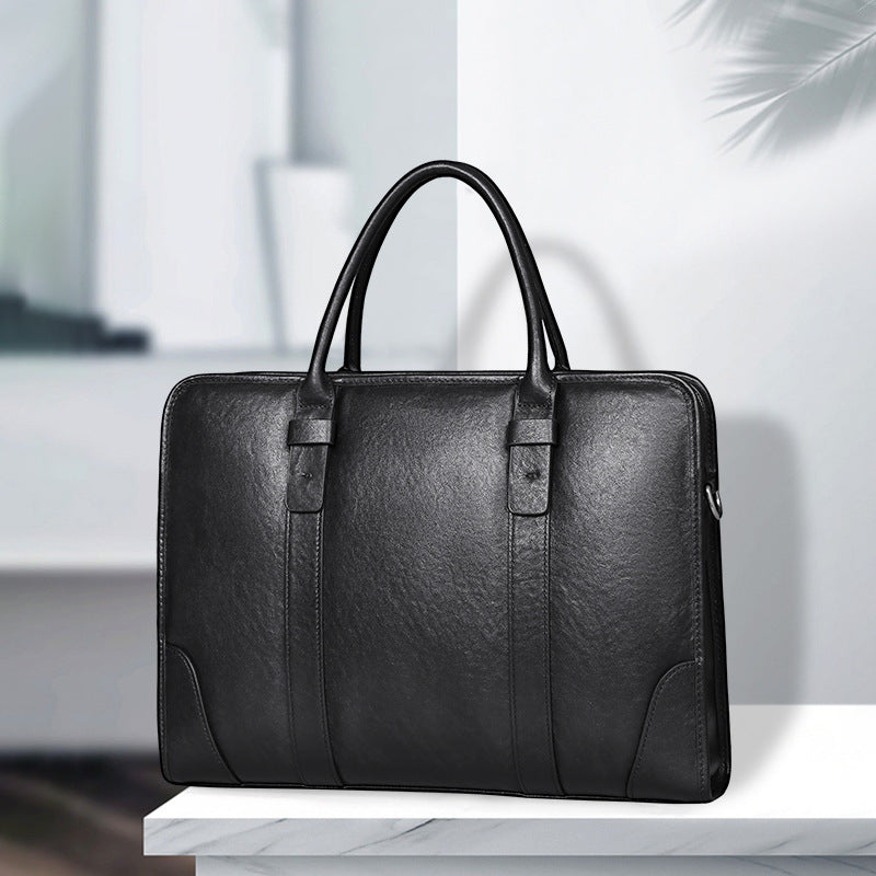 Men's handbag, genuine cowhide leather, crossbody bag, business, large capacity briefcase, computer bag
