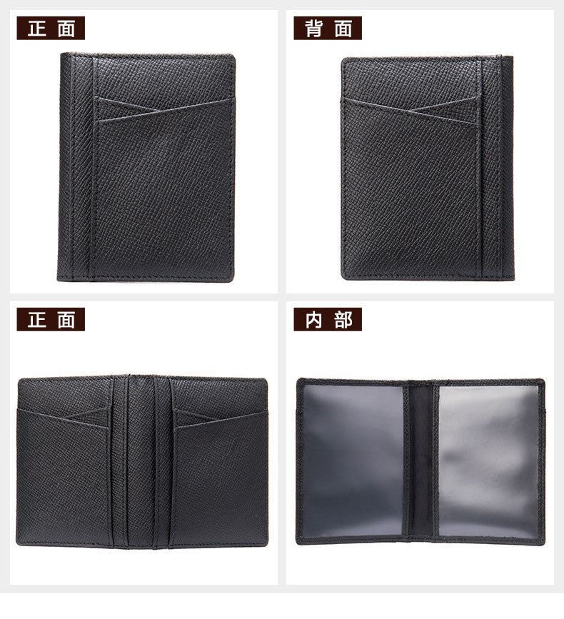 Men's Card Bag Cow Leather Thin Simple Card Holder RFID Card Clip for Men