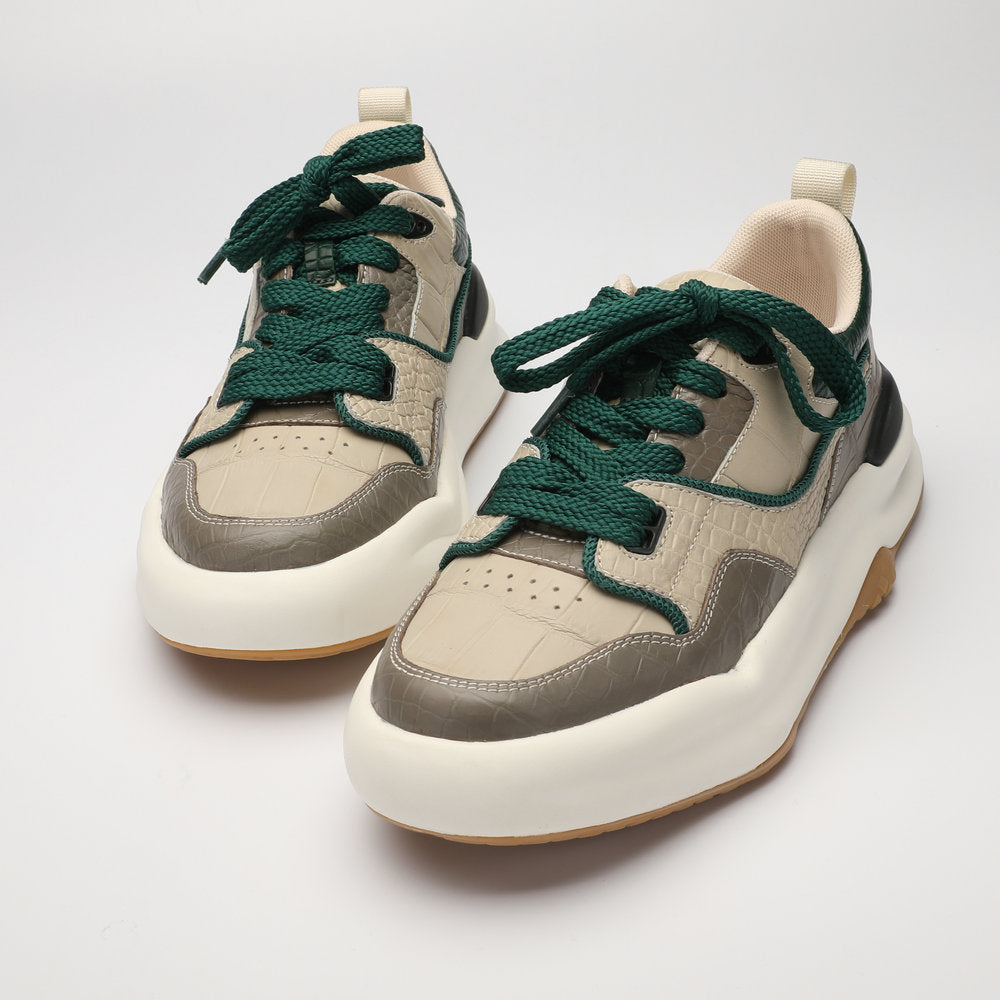Crocodile skin men's sneakers casual shoes platform fashion wear-resistant men's shoes