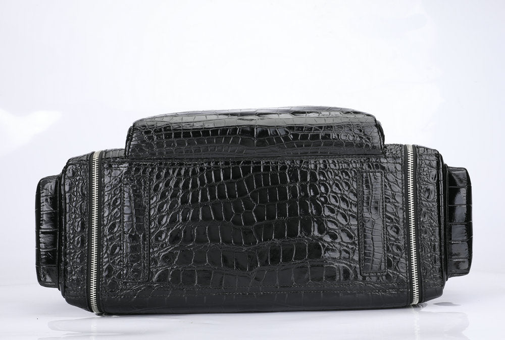 Crocodile Belly Skin Genuine Leather Men's Large Capacity Travel Bag Outdoor Camping Casual Handbag Luggage Bag Handbag