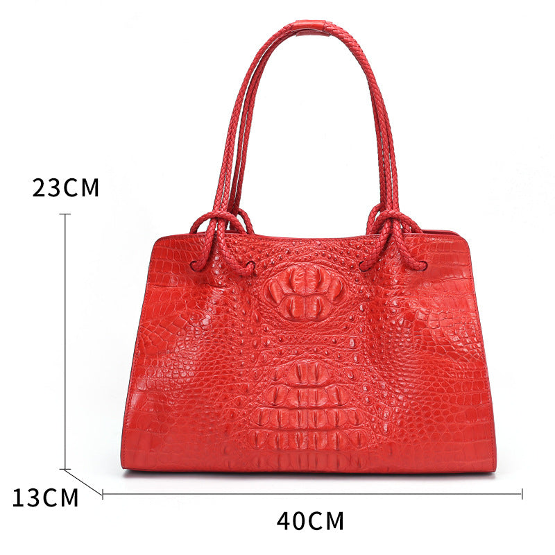 Crocodile leather large capacity ladies handbag Stylish simple ladies bag shoulder cross bag