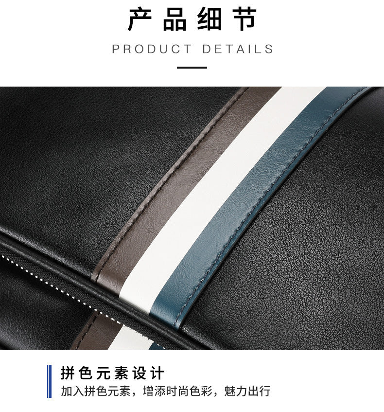 Men's shoulder bag, genuine cowhide leather, business fashion, large capacity, crossbody bag