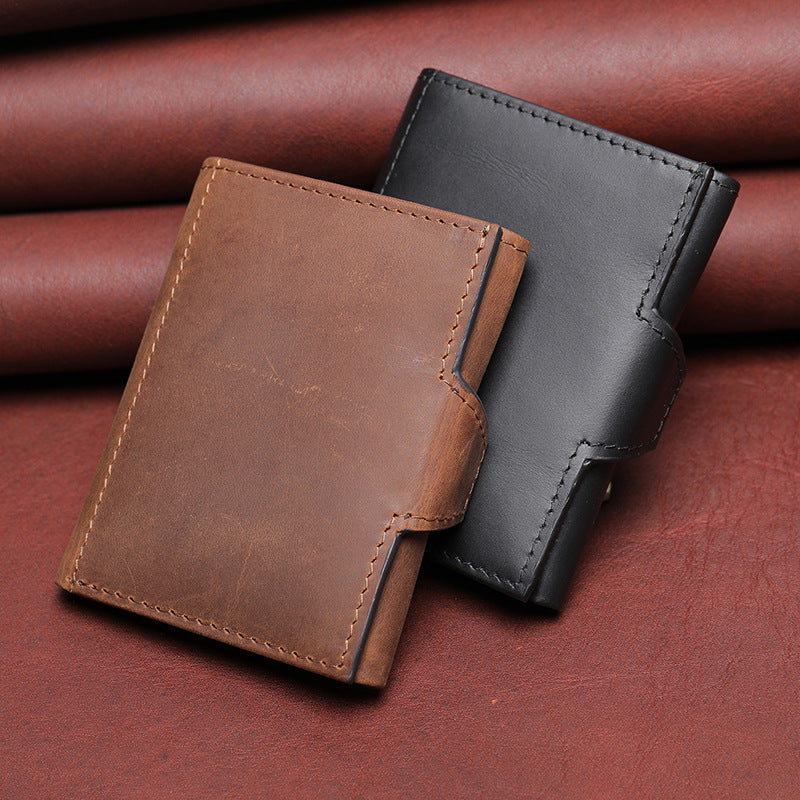 Men's wallet cowhide tri-fold coin purse men's wallet