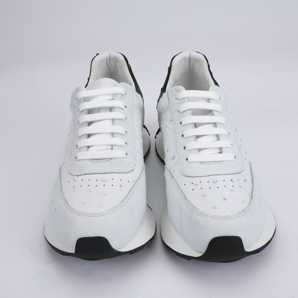 2023 New Ostrich Skin Men's Casual Shoes Genuine Leather Fashion Anti-Slip Sneakers