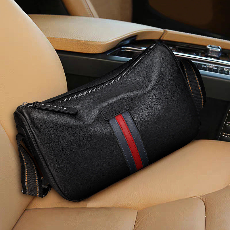 Men's Shoulder Bag Genuine Cowhide Leather Fashion Casual Commuting Crossbody Bag for Men