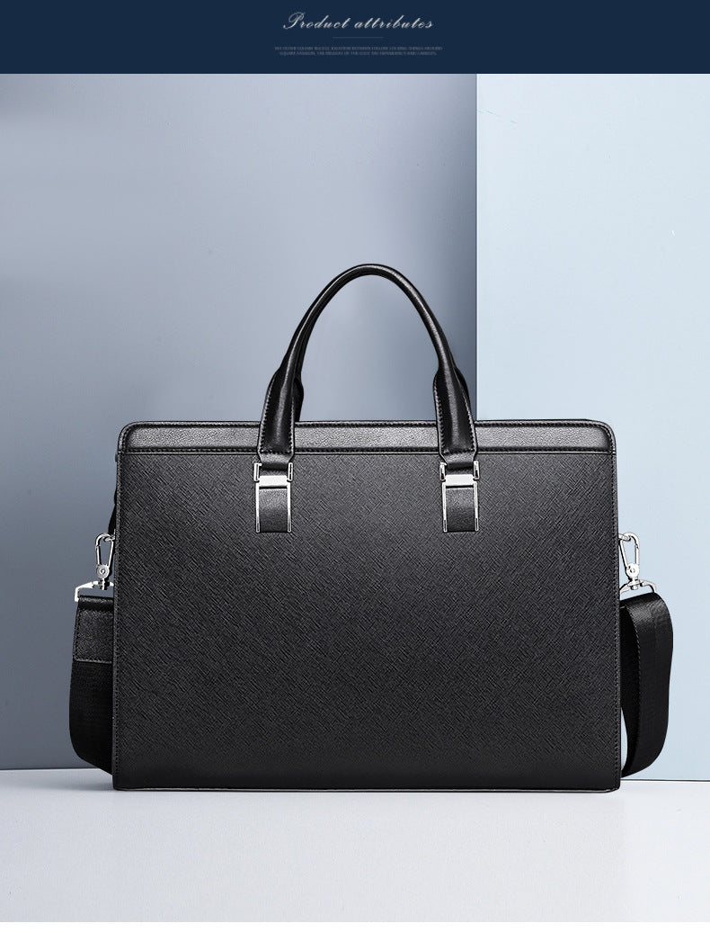 Men's handbag cowhide genuine leather computer bag large capacity business briefcase