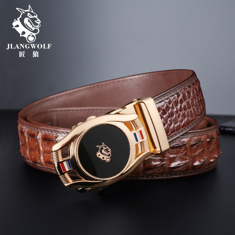 Men's Belt Crocodile Skin Genuine Leather Automatic Buckle Fashion Casual High Quality Men Belt