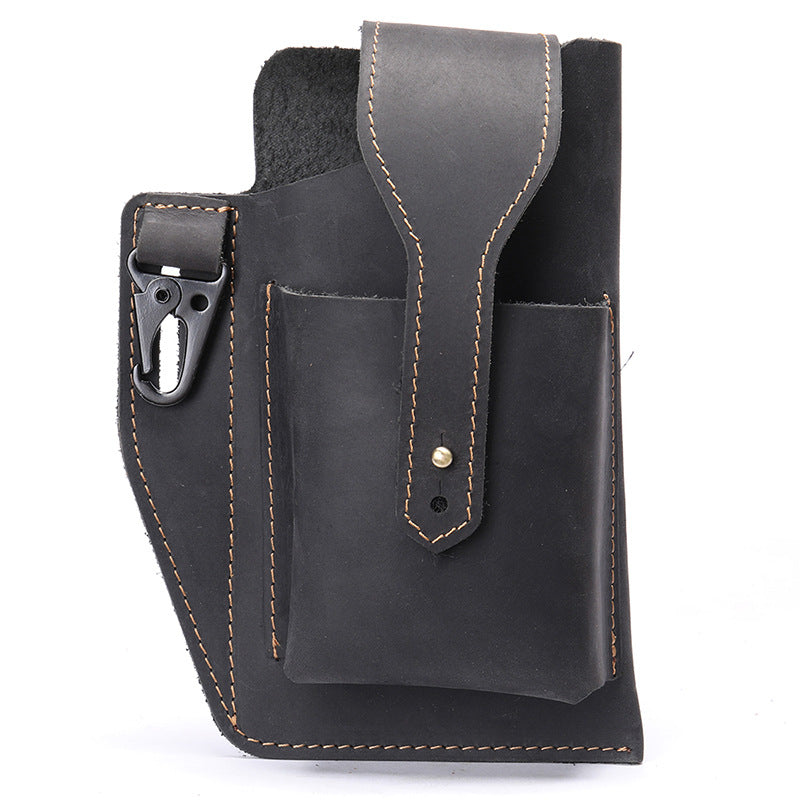 Men's waist bag cowhide sports lock bag for men