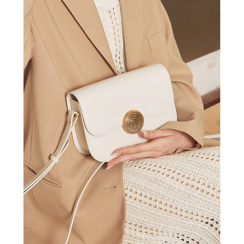 Ladies saddle bag genuine leather shoulder bag fashion temperament cowhide crossbody bag trendy