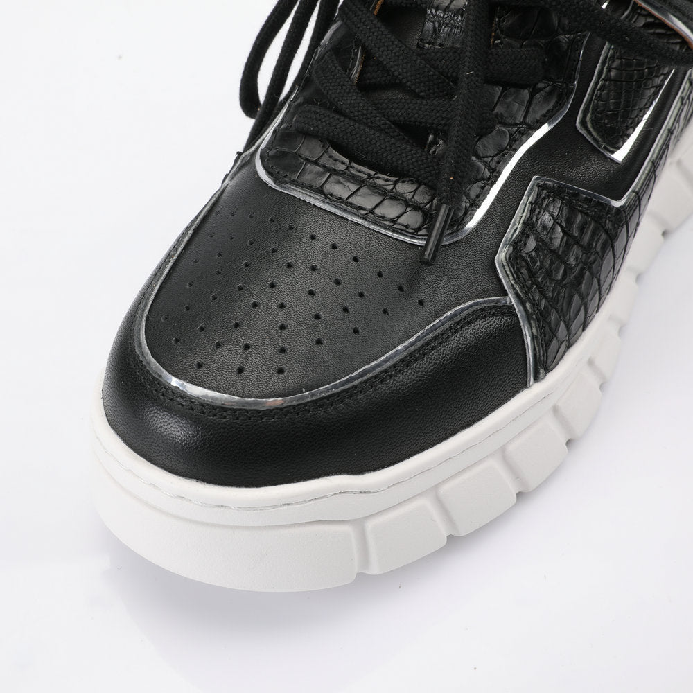 2023 New Crocodile Belly Skin Men's Casual Shoes Excellent Breathability Fashion Platform Men's Shoes