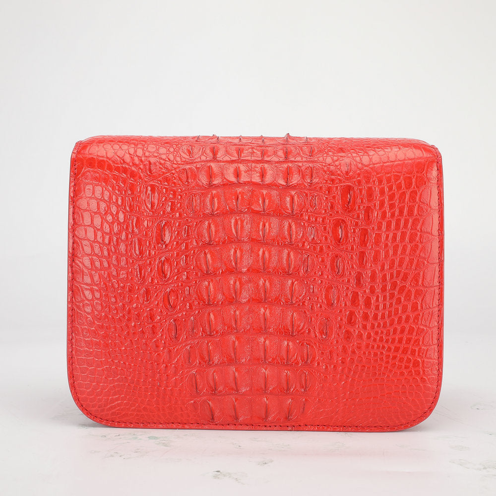Siamese crocodile skin small square bag tofu bag shoulder bag ladies diagonal shoulder bag