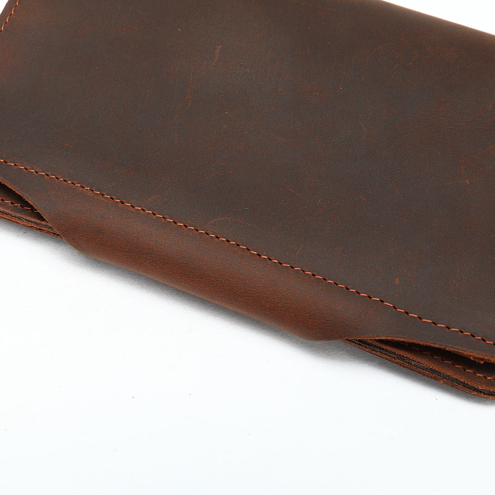 Men's Wallet Cow Leather Card Holder Large Capacity Clutch Bag Retro Men's Wallet