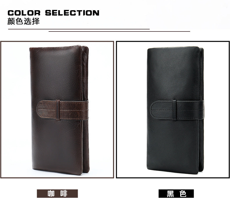 Men's Wallet RFID Coin Card Holder Retro Large Capacity Clutch Bag Men's Wallet