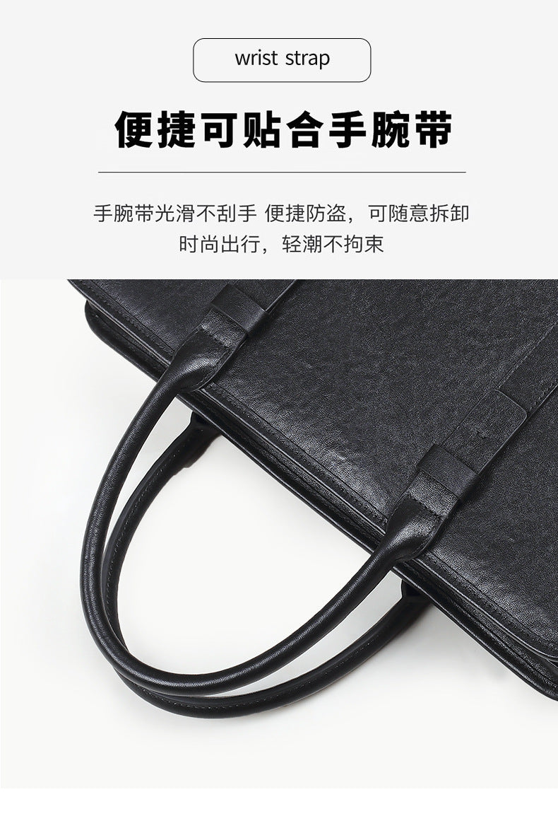 Men's handbag, genuine cowhide leather, handbag, crossbody bag, large capacity computer briefcase