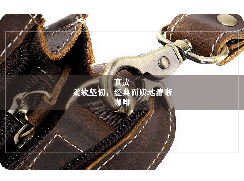 Men's Clutch Bag Cow Leather Crazy Horse Vintage Men's Handbag