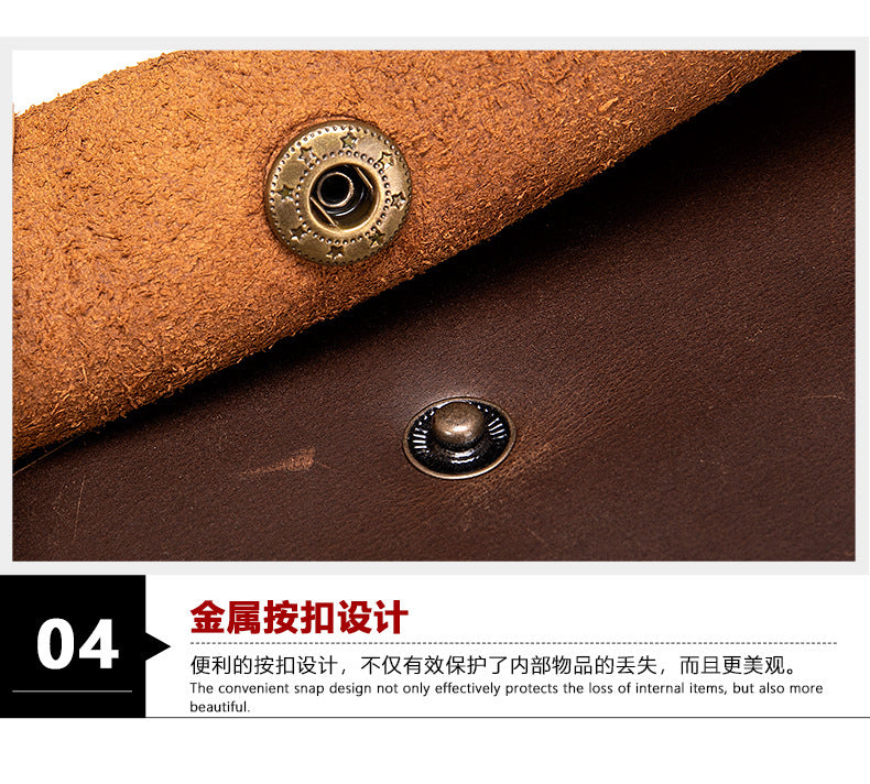 Men's Long Wallet RFID Clutch Bag Crazy Horse Retro Card Holder Men's Wallet Card Bag