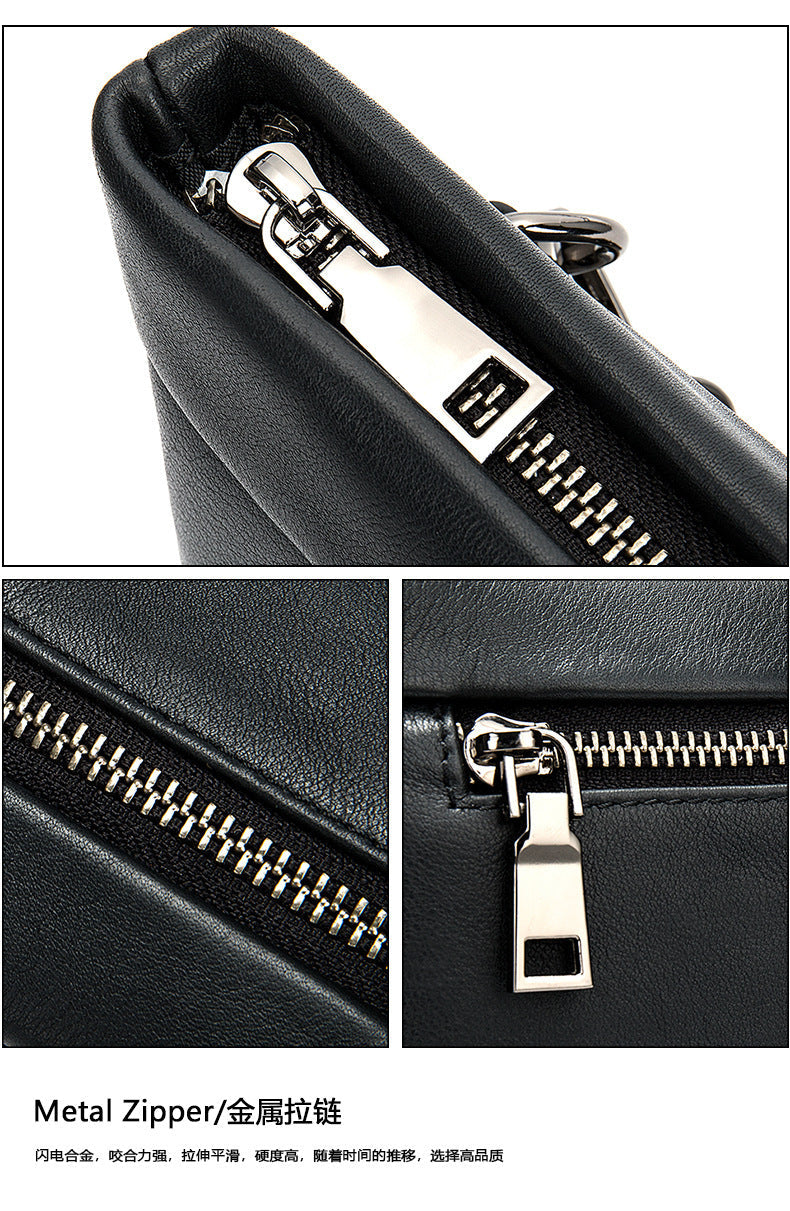 Men's clutch bag cowhide genuine leather Korean fashion business large capacity men's handbag