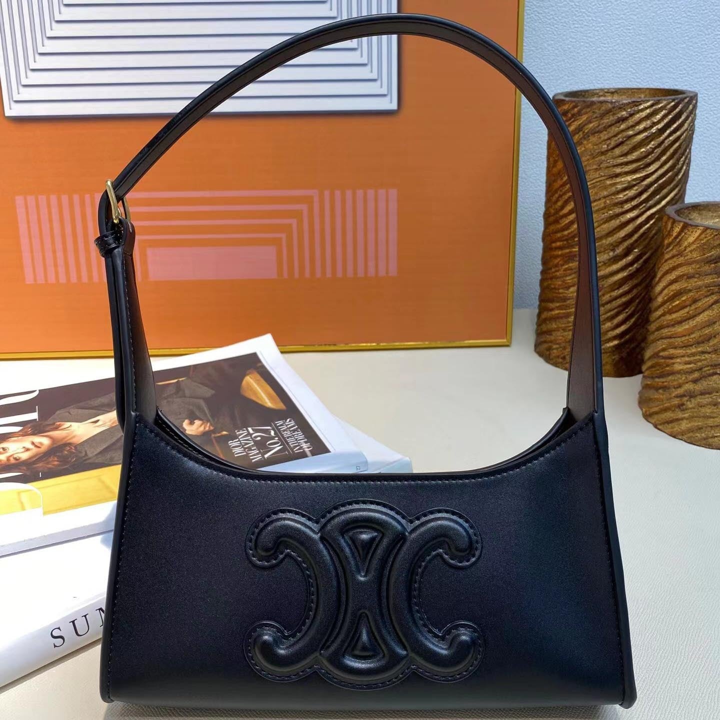 Women's armpit bag Luxury genuine leather shoulder bag handbag Goes with anything Fashion