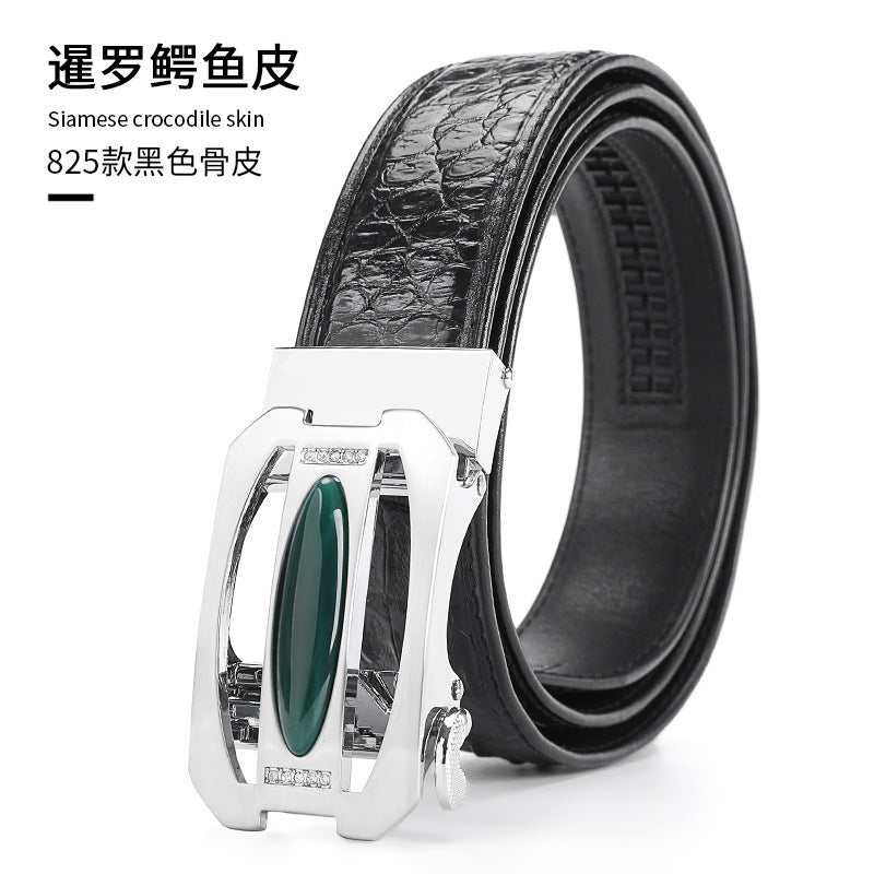 Crocodile leather genuine leather men's belt automatic buckle business casual gift present