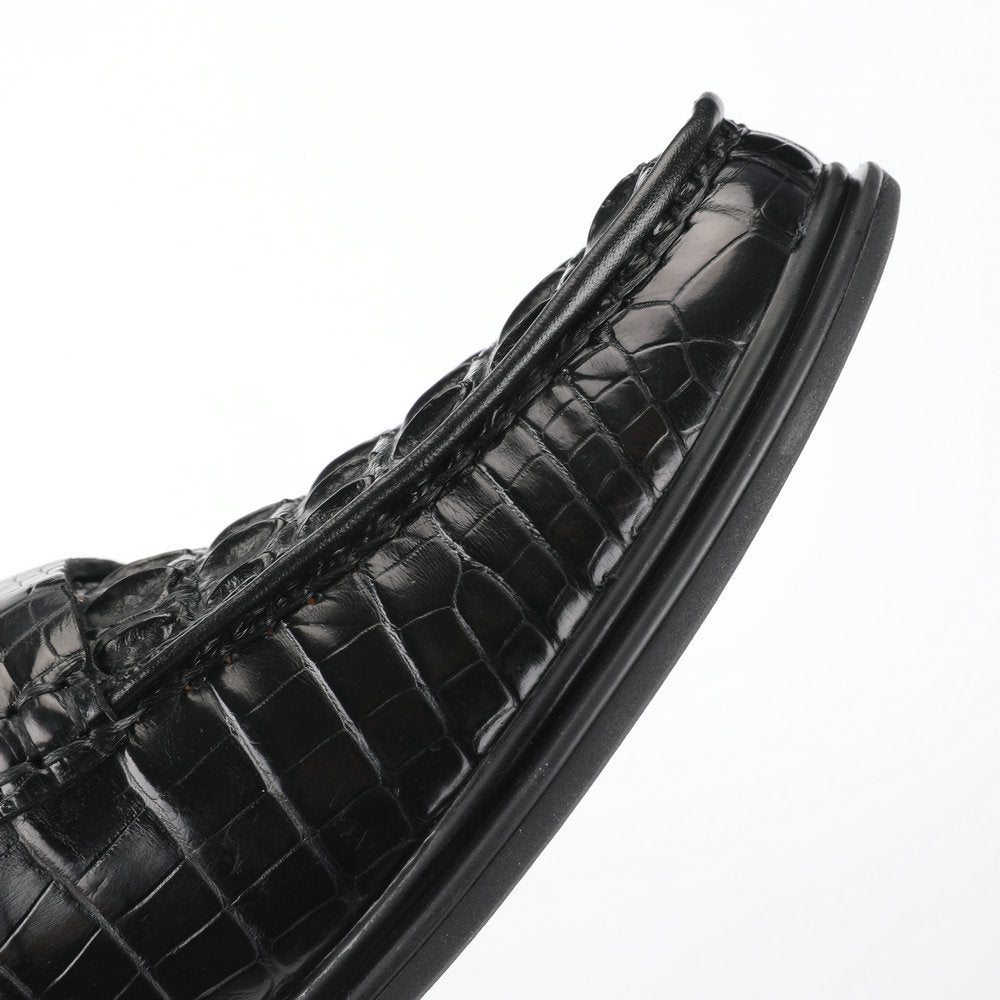 Crocodile Skin Genuine Leather Men's Leather Shoes Rubber Sole Moccasins Formal Business Casual Men's Shoes