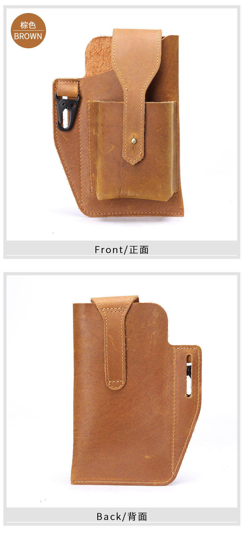 Men's waist bag cowhide sports lock bag for men