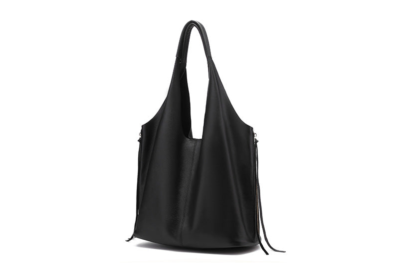 Genuine leather women's bag large capacity tote bag fashionable atmospheric bucket bag shoulder bag shoulder bag